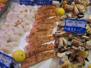 Marché poissons et crustacés